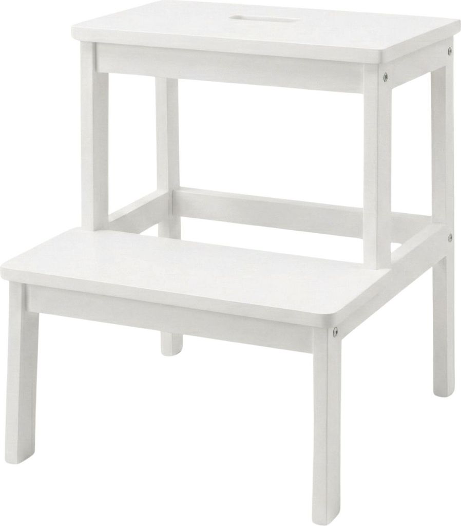 Bambusová stolička se schůdkem KROK, výška 46 cm, bílá Obrázek produktu 
