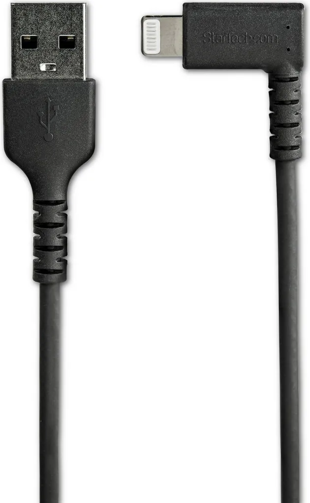 Câble de charge iPhone et iPad USB-A vers Lightning 1m coudé noir MFi - 2