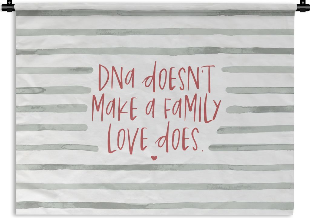 MuchoWow Wandteppich Wandbehang Familie - Zitate - Nicht die DNA macht eine Familie, sondern die Liebe - Sprichwörter 90x67.5 cm Tapisserie Deko...