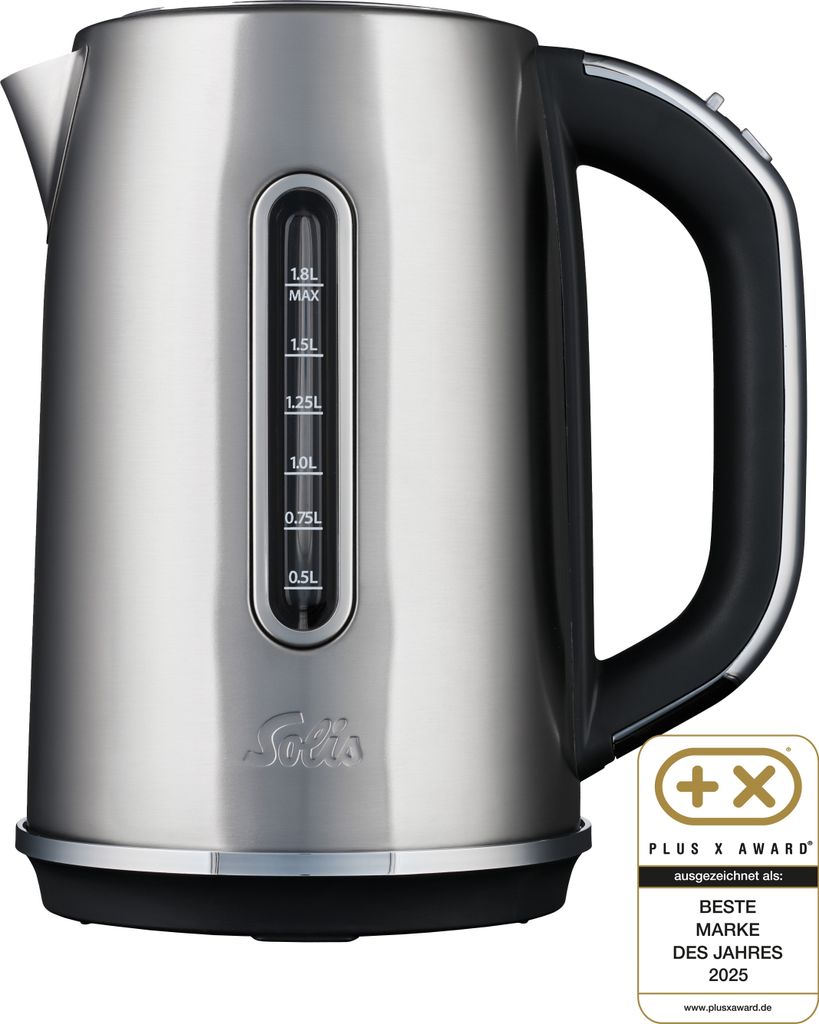 Solis Digitaler Wasserkocher, 1,8 Liter Volumen, Kalkfilter, Wasserstandsanzeige
