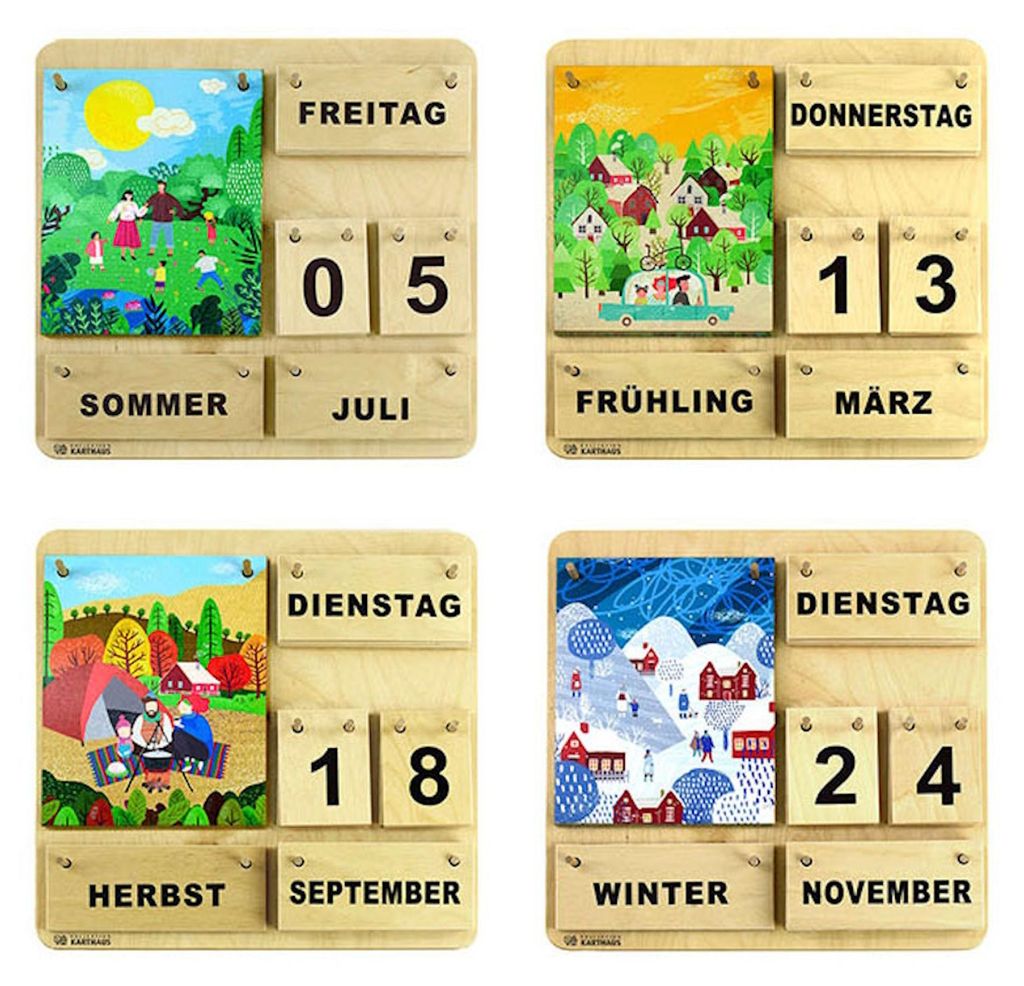 Dauerkalender aus Holz | Wand-, Tisch + Lernkalender | Produktbild 