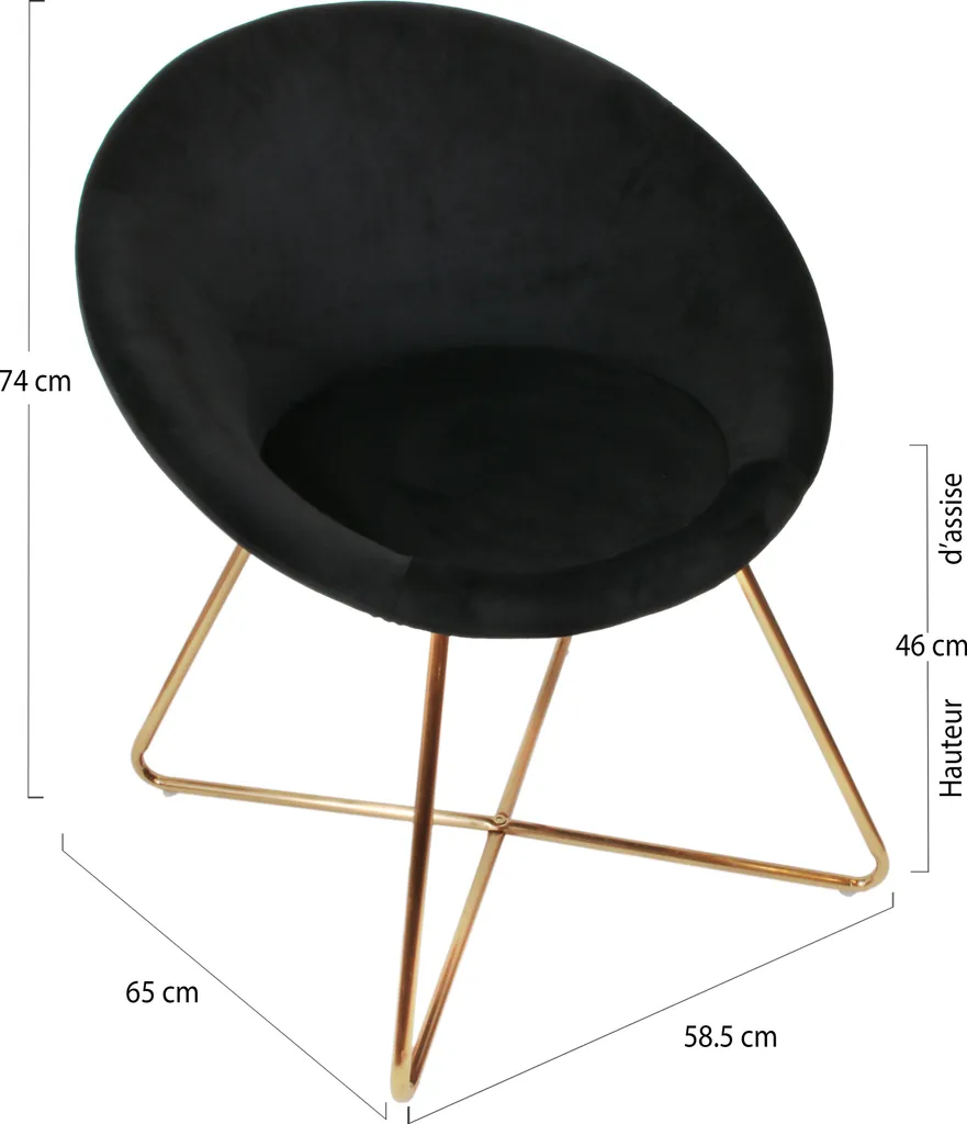 Fauteuil Karl Noir Idéal pour Télétravail et Salon Design Moderne