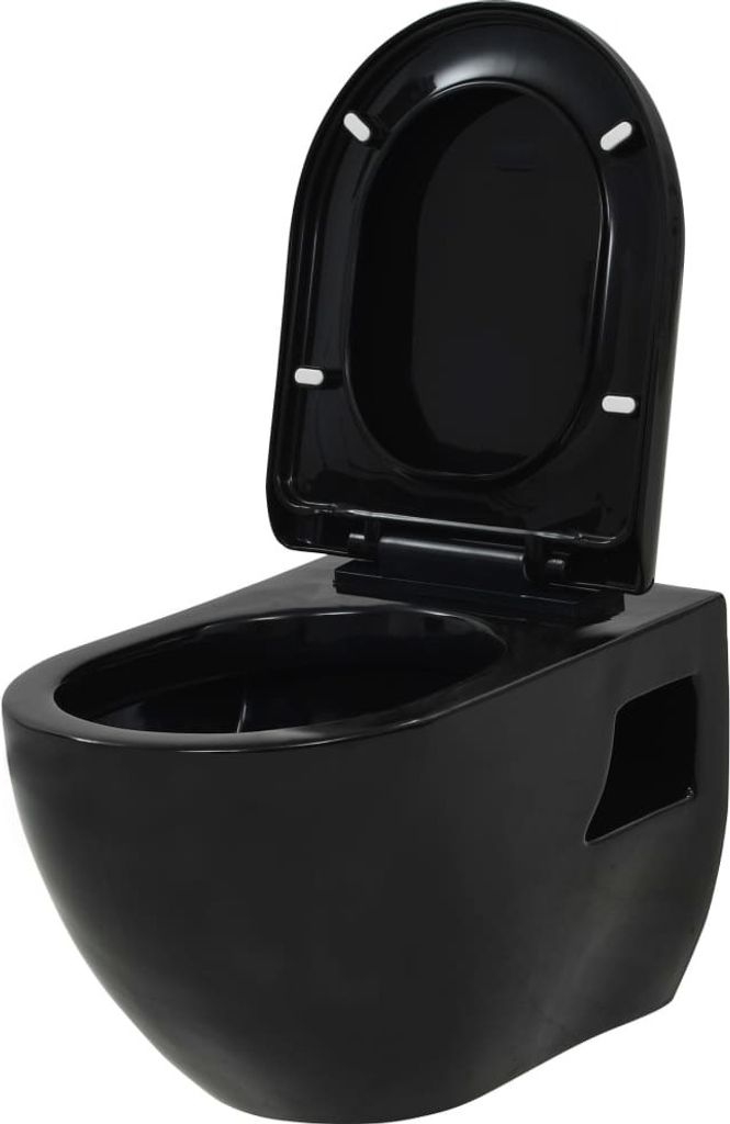 dkd-home-decor Wand-WC Keramik Schwarz 36 x 50 x 41,5 cm Produktbild 