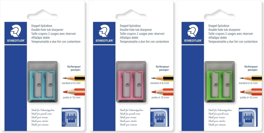 6x STAEDTLER 51260CBK Doppelspitzdose, mini BK