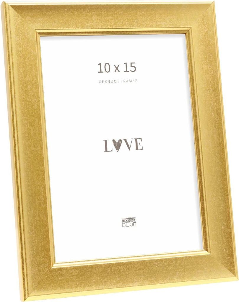 Deknudt Bilderrahmen S244 gold 10x15 cm mittelbreit mit gekehltem Leistenprofil