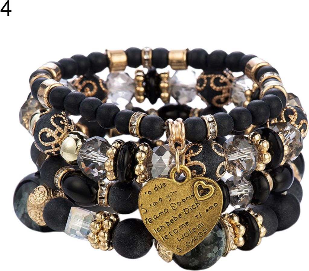 Damen-Armband, Herz-Anhänger, Perlenschmuck, leichtes, elegantes Armband für Partys-4