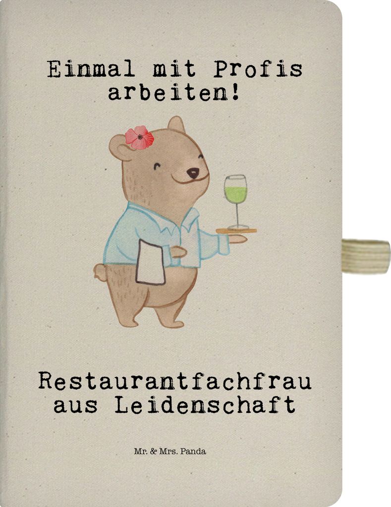Mr. & Mrs. Panda notizbuch a4 Restaurantfachfrau Leidenschaft - Transparent - Geschenk, Skizzenbuch, Kladde, Journal, Tagebuch, Jubiläum