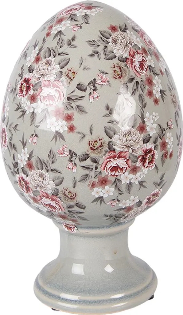 Specifiche Uovo Clayre & Eef Ø 17x28 cm Vetroceramica Grigia