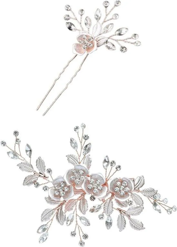 Coiffure de Fête Réussie : Lot de 2 Diadèmes Strass anti-glisse Argentés