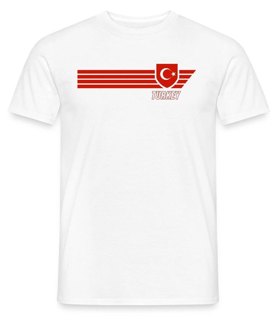 Spreadshirt Türkei Fußball Fanlook Trikot Männer T-Shirt, L, Weiß