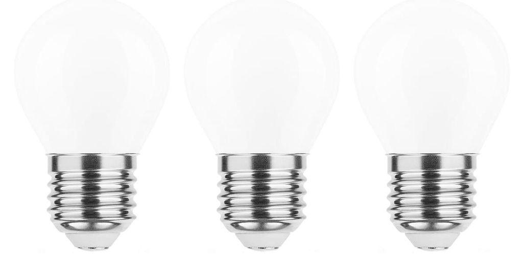 Modee E27 LED-Lampe 4W - 470lm - 2700K - Warmweiß - LED-Filament, mattiertes Glas, Mini P45 - Ersetzt 40W Halogen-Glühbirne - 3 Stück
