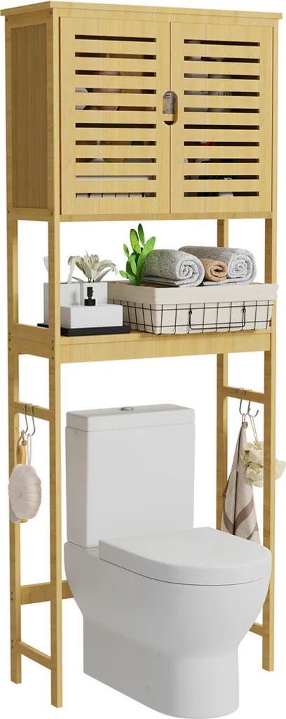 Organisateur de Salle de Bain au-dessus des Toilettes Blanc Compact