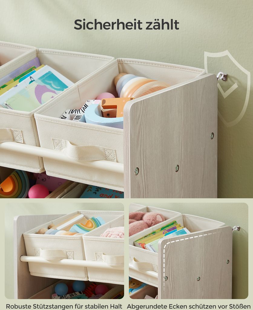 SONGMICS Kinderregal, Spielzeugregal, 9 Aufbewahrungsboxen Produktbild 6