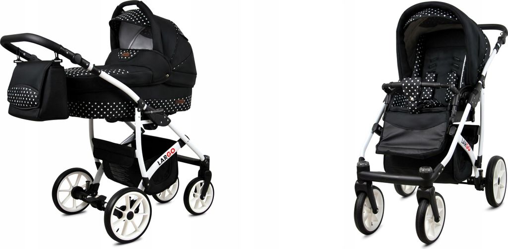 BabyLux® Largo | 2in1 Kinderwagen Set | White Dots | Produktbild 