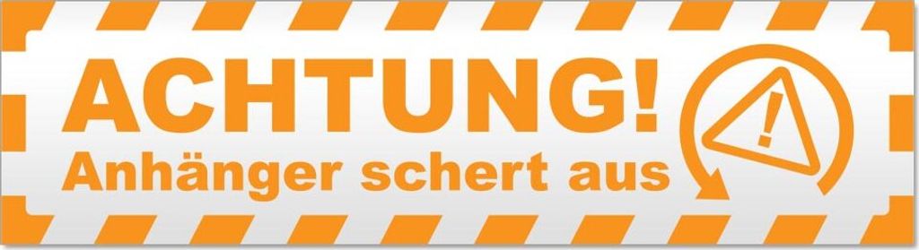 Achtung Anhänger gestreift Magnetschild Schild magnetisch