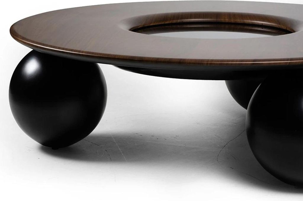 Luxus Braun Rund Couchtisch Wohnzimmer Design Möbel Modern Einrichtung