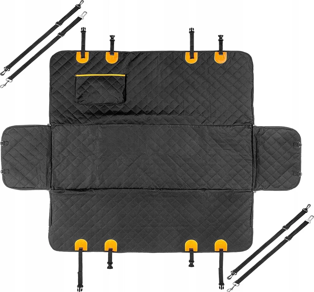X AUTOHAUX 2 Pezzi Coperture Per Cinture Di Sicurezza Auto In Ecopelle - Morbidi Cuscini Per Collo E Spalla, Colore Nero/Arancio, Universali