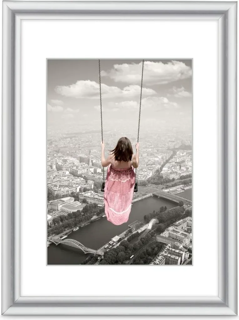 Cadre photo 50x70 cm Swing argent incassable pour protéger vos affiches