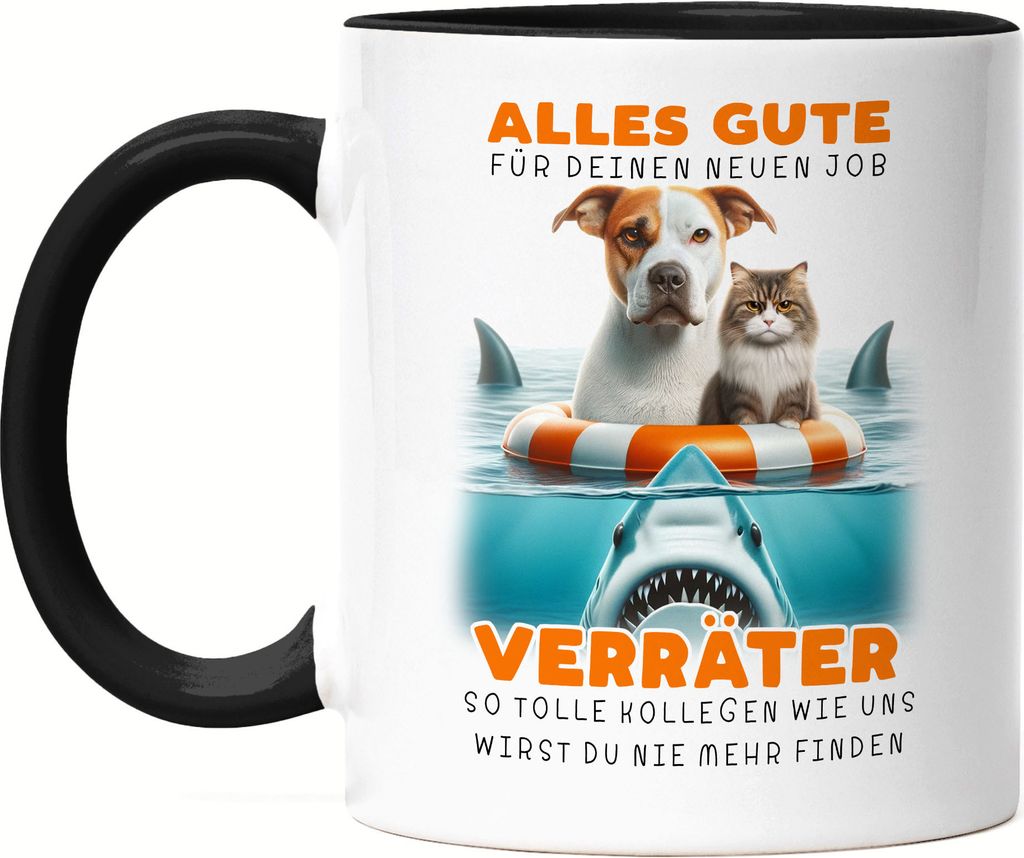 Alles Gute für deinen neuen Job Verräter Tolle Kollegen Tasse Schwarz - Einzigartiges Geschenk für den Jobwechsel