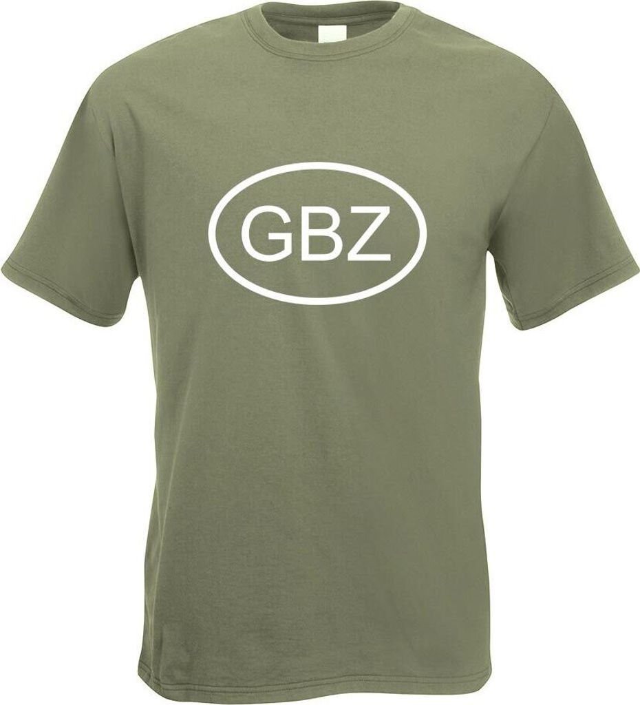 Kiwistar - T-Shirt - Olive - Gibraltar GBZ Motiv Bedruckt Funshirt Design Print - mit Motiv Bedruckt - Funshirt Design - Sport - Freizeit - Herren - M