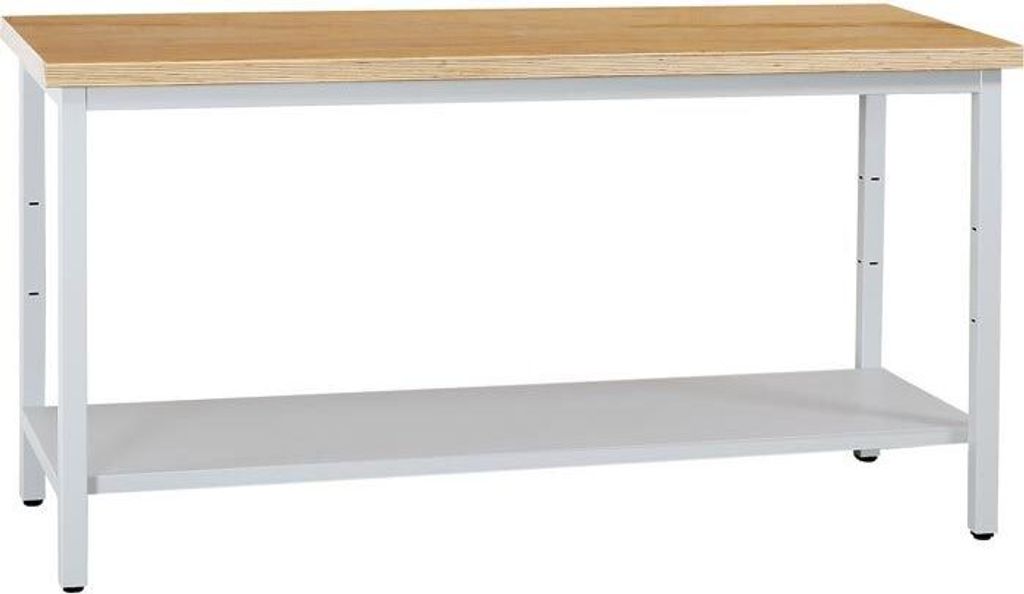 Werkbank CRICKET mit Ablageboden | HxBxT 84x160x60cm | Traglast 150kg | Grau-Buche