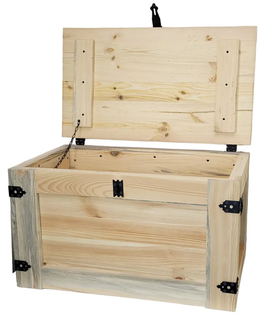Bac de rangement 80 cm en bois pour jouets et bûches avec roues mobiles - 12