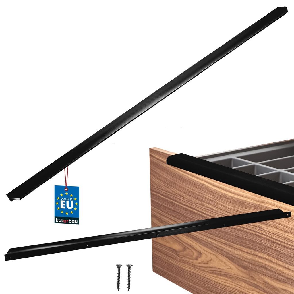 KOTARBAU® Möbelgriff Schrankgriffe 800 mm Schwarz Matt ZnAl Produktbild 