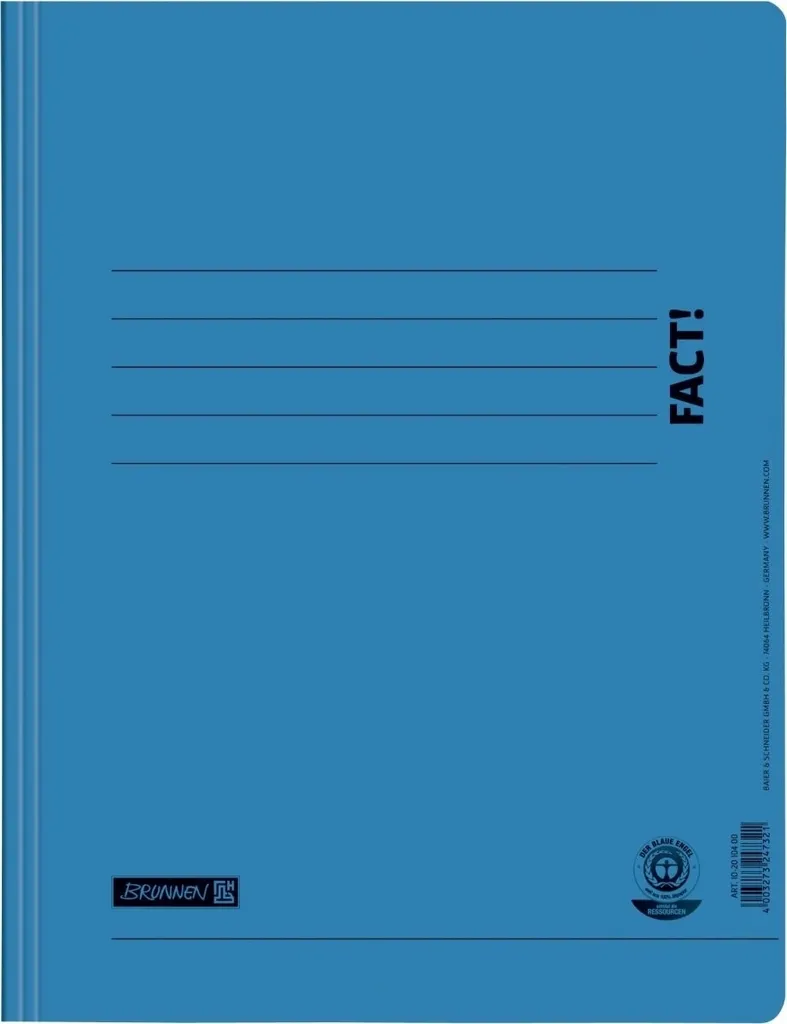 25 Cartelline Brunnen 102010456 per Scuola e Università - FACT!tk
