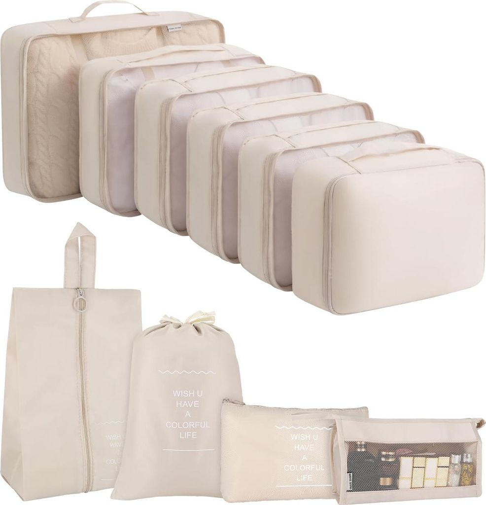 Koffer Organizer Set - Verpackungswürfel für Reisen - 10 Stück