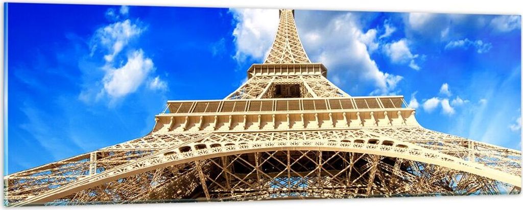 Bilder auf glas - Architektur paris stadt eiffel - 90x30cm - Glasbilder - Wandbilder - Kunstdruck - zum Aufhängen bereit - Wanddekoration aus Glas...