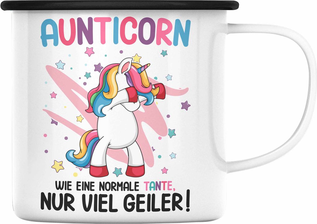 Trendation - Beste Tante Geschenk Lustig Spruch Aunticorn Wie Eine Normale Tante Einhorn Geburtstag (Schwarz)