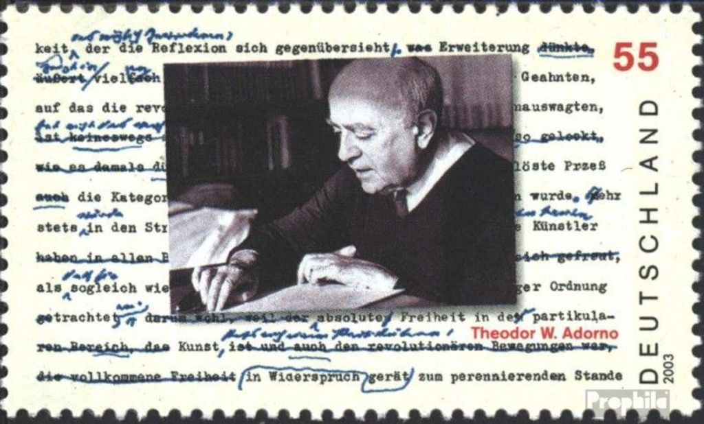 Briefmarken BRD (BR.Deutschland) 2003 Mi 2361 (kompl.Ausg.) postfrisch Adorno