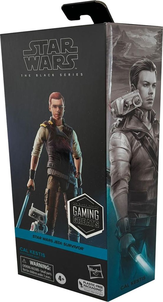 A Star Wars The Black Series action figure packaging for Cal Kestis from Jedi Survivor.
