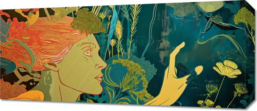 Invito a Flora 70x30: Quadro Moderno Floreale in Tela per Soggiorno