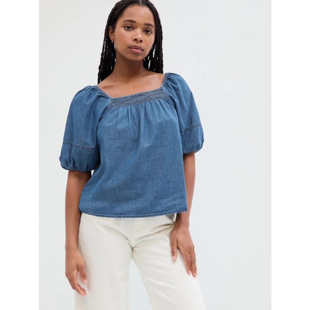 Jeansbluse mit Ballonärmeln GAP 658442-00__S