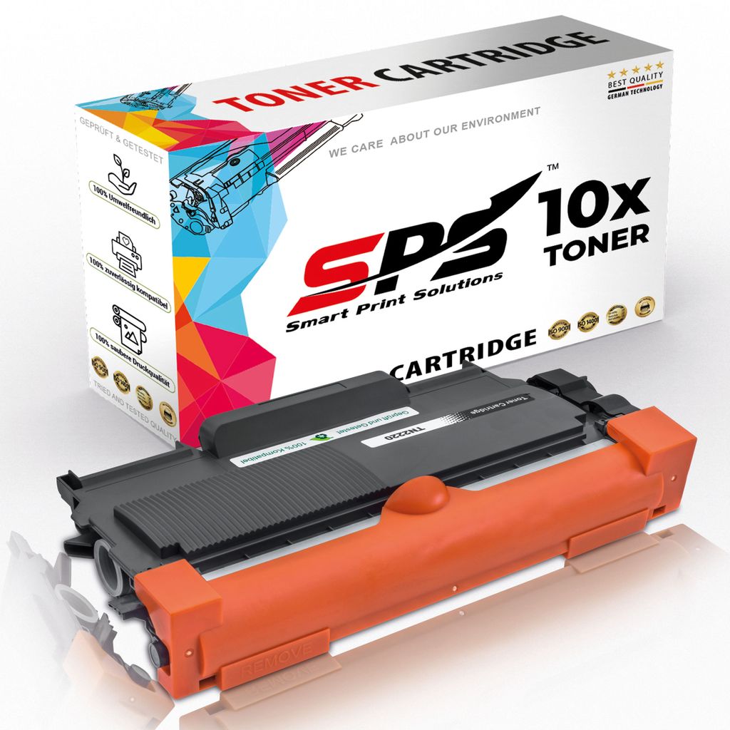 10x Toner TN2220 TN-2220 Schwarz Kompatibel für Brother MFC-7460 Drucker