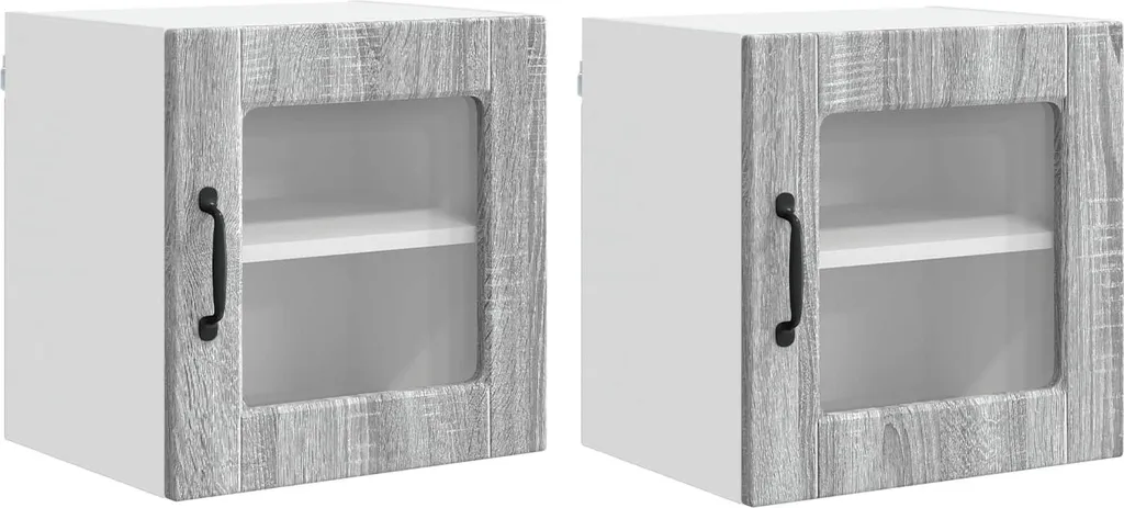 Set 2 Mobili Cucina SYFAX Grigio Sonoma 40x31x40 cm | Pensili Salvaspazio