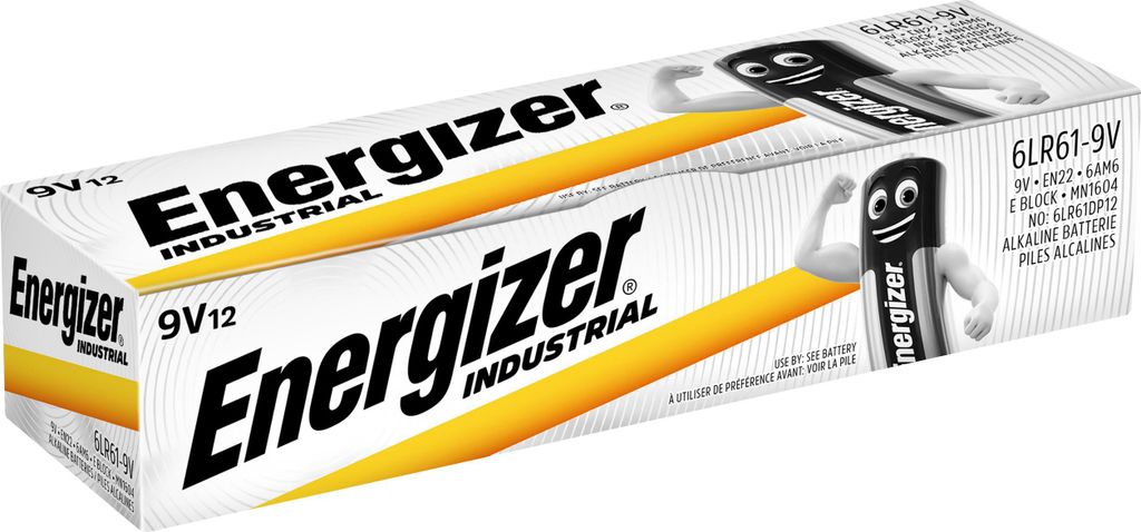 Energizer Industrial 6LR61 9V-Block Batterie 12er Karton