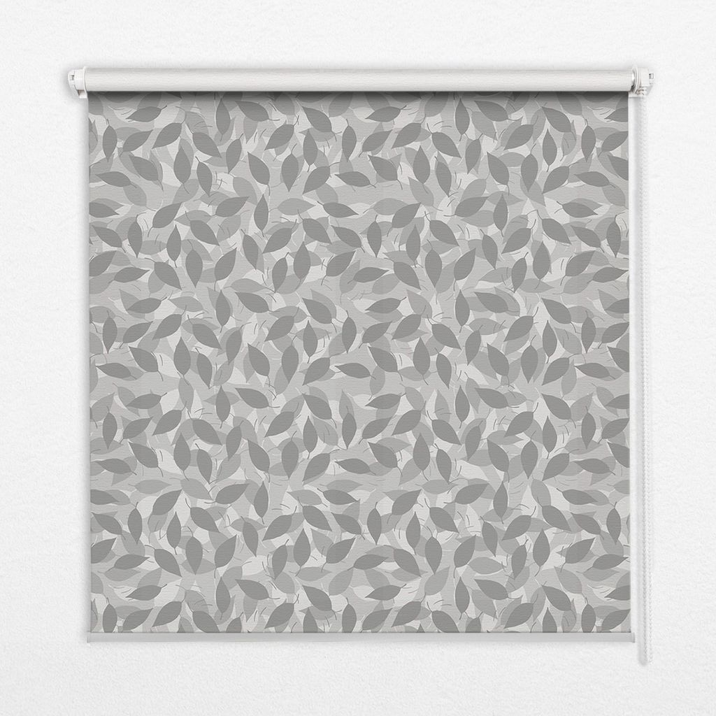 Seitenzug-Rollo Fensterrollo Jalousie - Lichtdurchlässig Springrollos - 60x180 cm - Graue Blätter