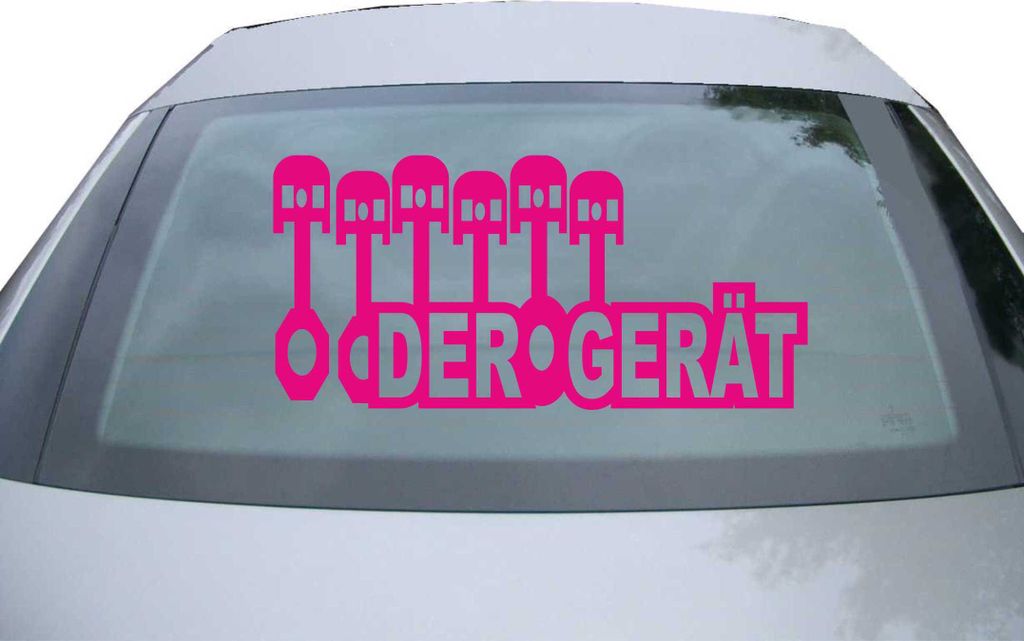 Indigos UG - Aufkleber Heckscheibe & Motorklappe DE6138 - pink - 600x285 mm - der gerät - Auto Scheiben Fenster Heckklappe Tuning Racing JDM - Die...