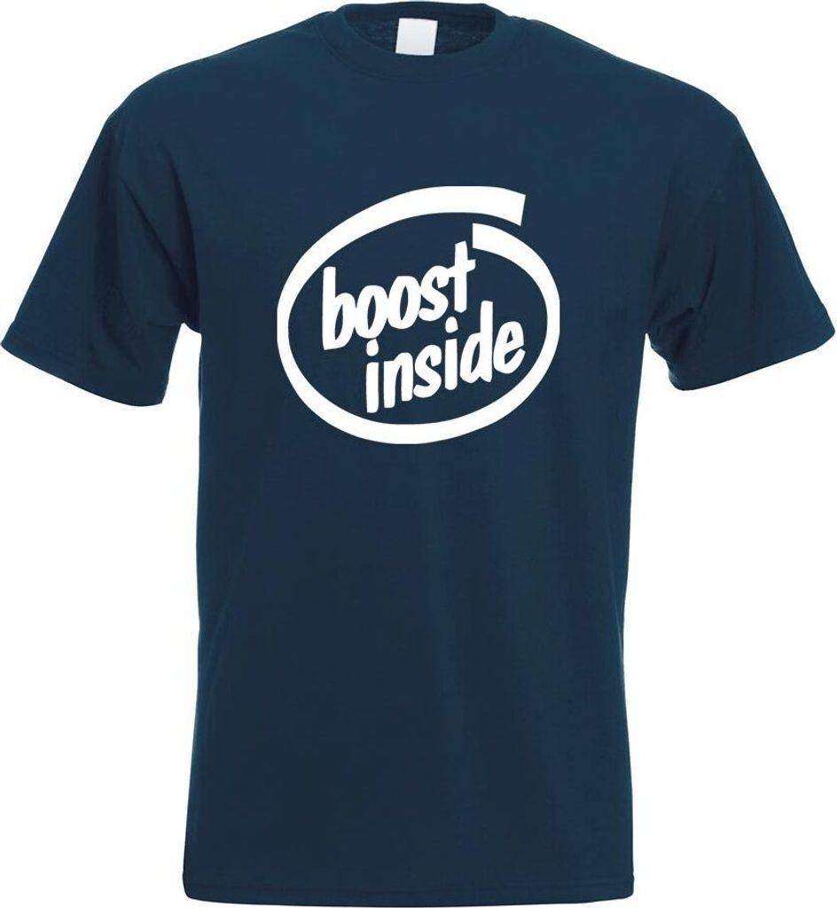 Kiwistar - T-Shirt - Navy - Boost Inside Auto Motiv Bedruckt Funshirt Design Print - mit Motiv Bedruckt - Funshirt Design - Sport - Freizeit - Herr...