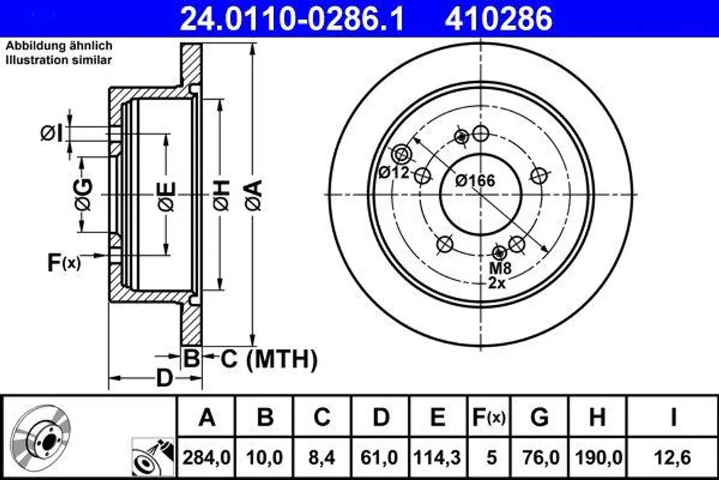 Disque de frein de remplacement pour Hyundai Tucson et Sportage