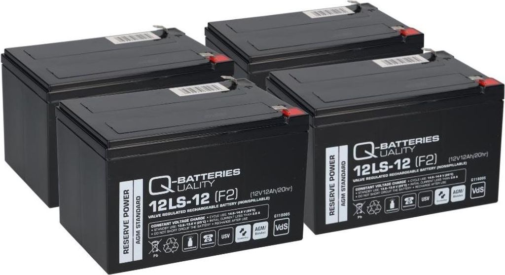 Batterie Akku-Pack kompatibel f. E-Scooter MZ Charly MUZ Elektroroller E-Roller 4x 12V-12Ah QB
