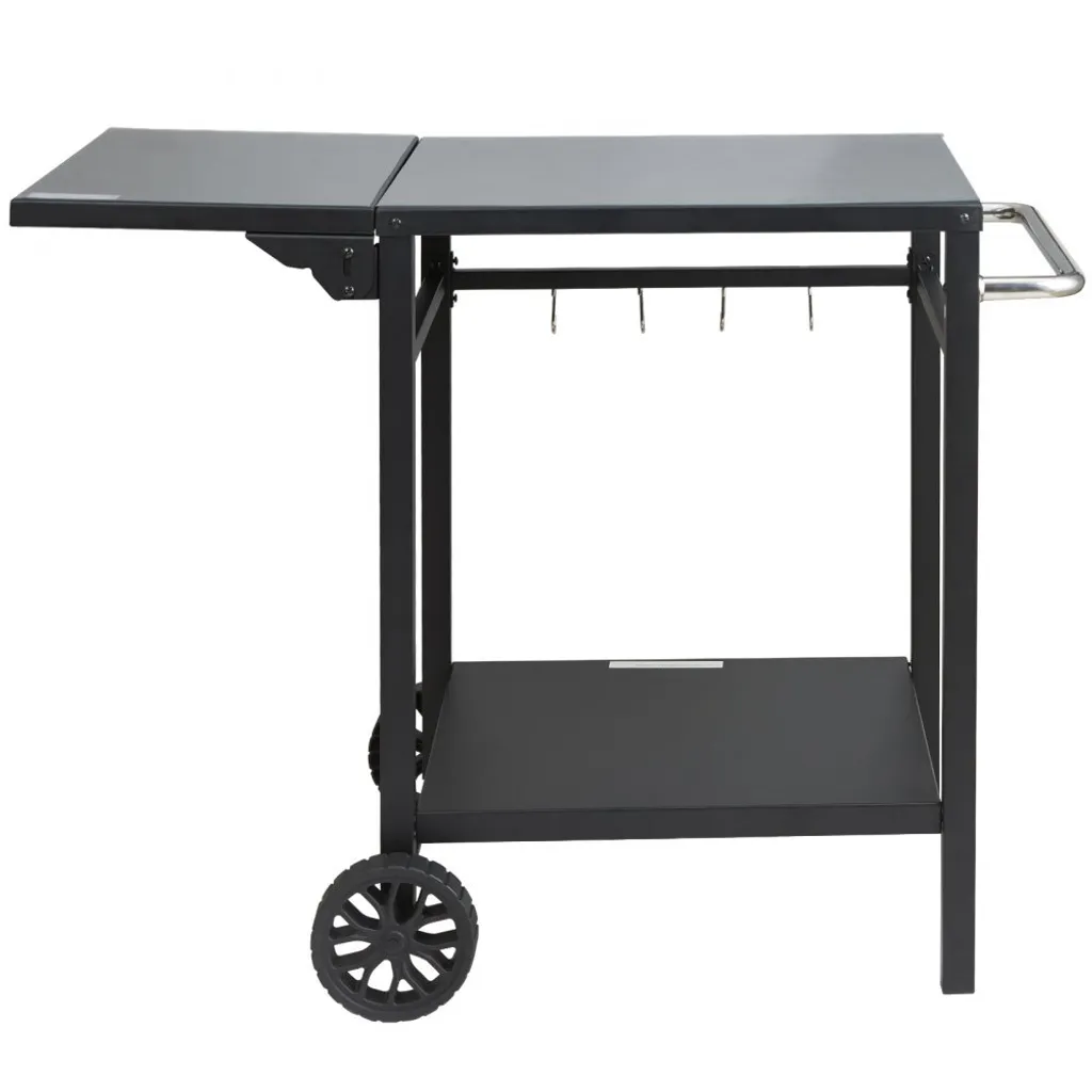 Chariot de repas mobile extérieur pour optimiser le rangement du barbecue