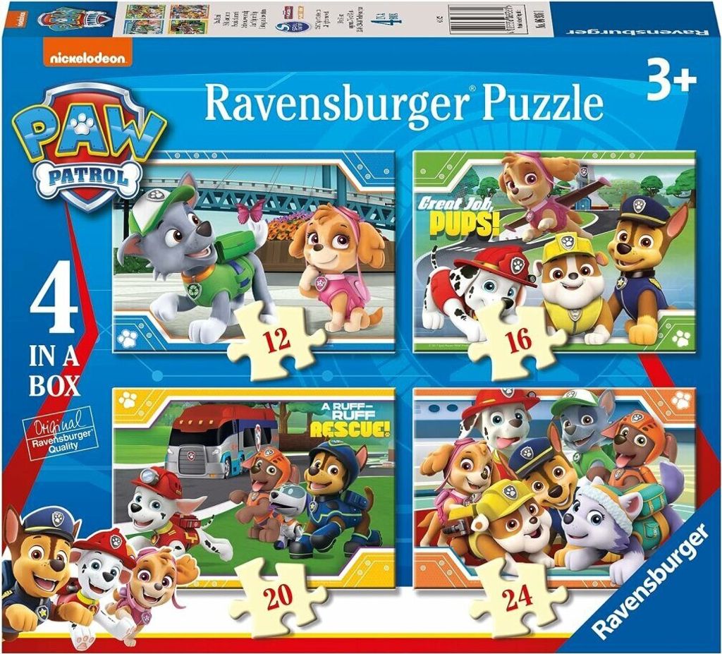 RAVENSBURGER Puzzle Tlapková patrola 4v1 (12,16,20,24 Obrázok produktu 