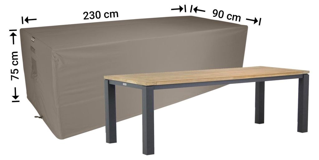 Raffles Covers Raffles Covers Gartentisch-Schutzhülle | Atmungsaktiv | Wasserdicht | UV-beständig | Doppelnähte | Elastischer Kordelzug - Farbe:...