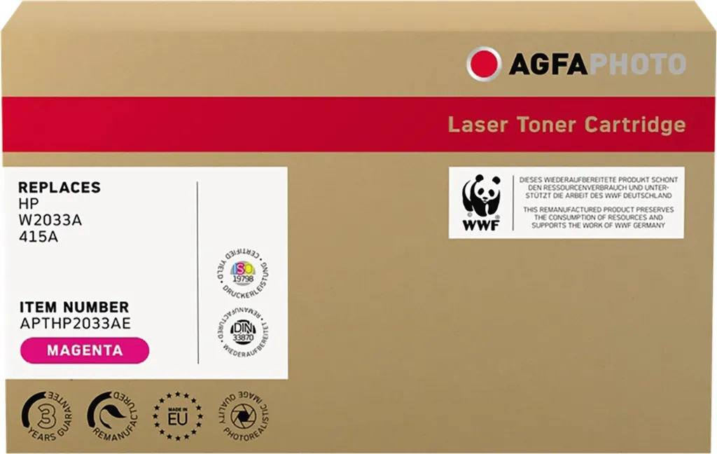 Soluzione Toner AgfaPhoto Magenta W2033A per Business HP 415A