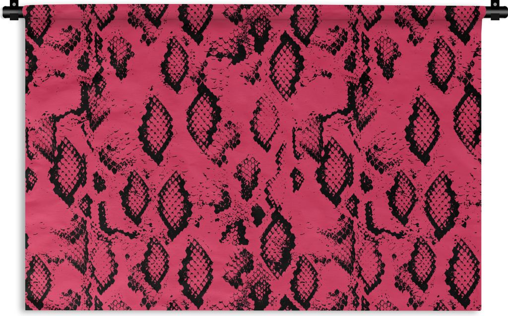 MuchoWow Wandteppich Wandbehang Schlangendruck - Rosa - Schwarz 60x40 cm Tapisserie Dekoration Wandtuch - Wanddekorationen