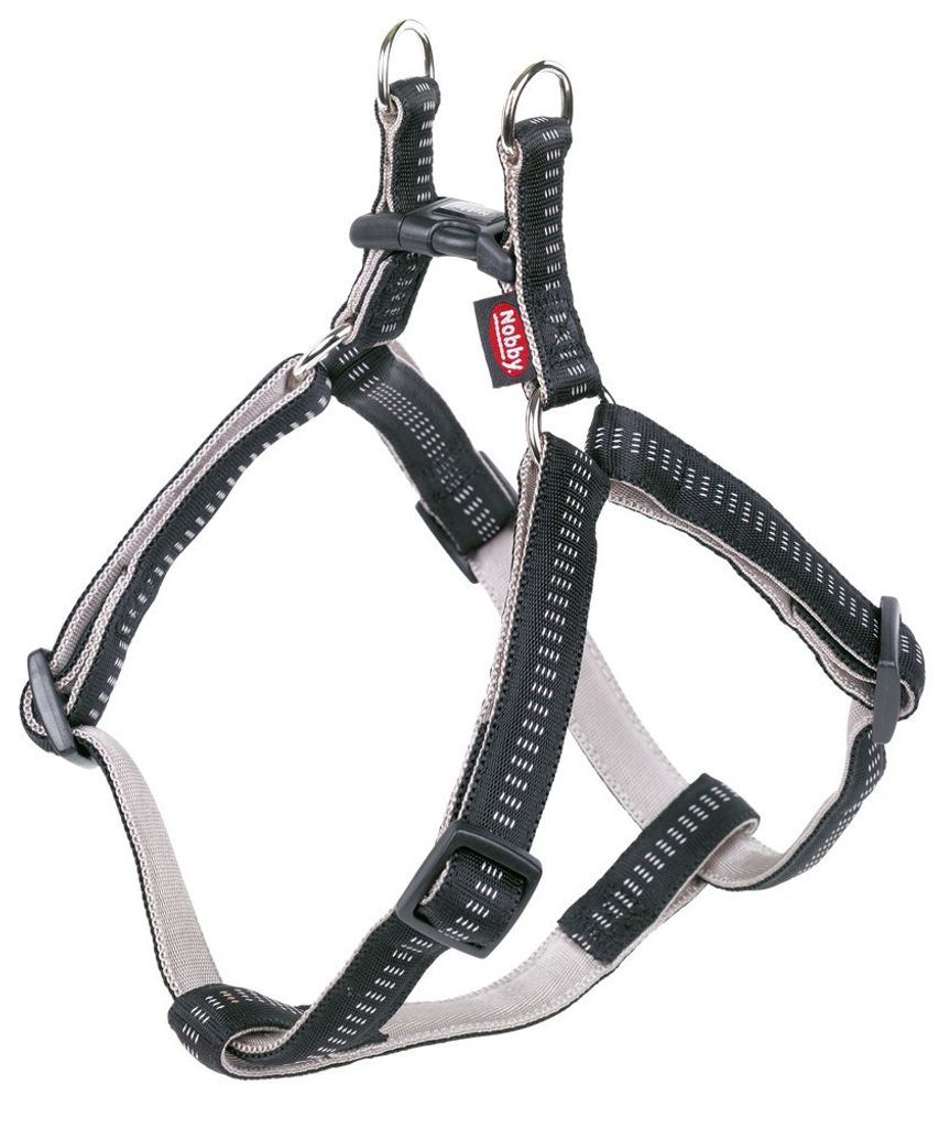 Nobby Soft Grip, Hund, Zugfreier Gurt, S-M, Schwarz, Nylon, Produktbild 