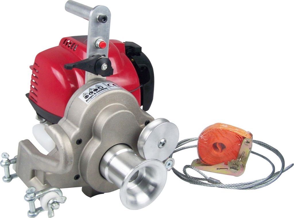 Berger u. Schröter Spillwinde mit Honda-Motor Seilwinde Kabelwinde 1,0 kw/1,36 PS Zugkraft bis max. 1.000 kg